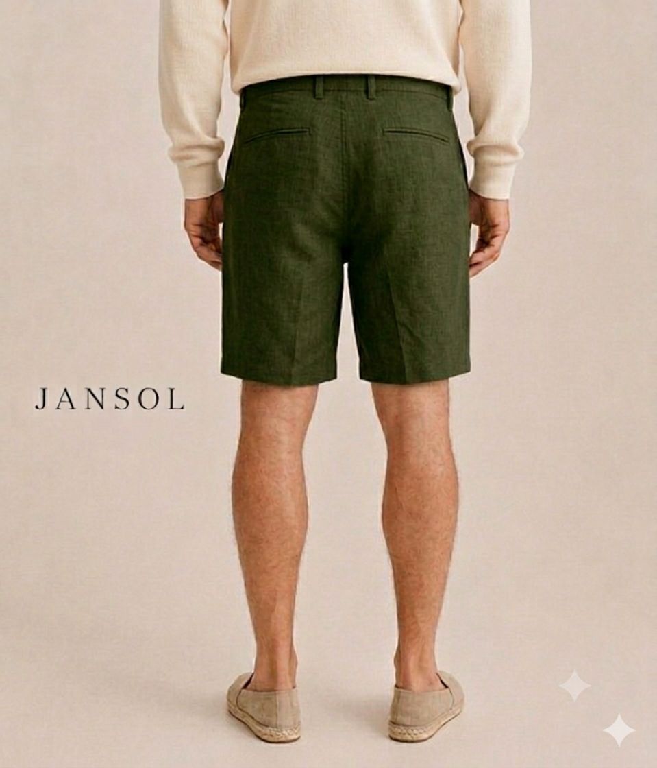 Bermuda en Lino- Verde Oliva | JANSOL