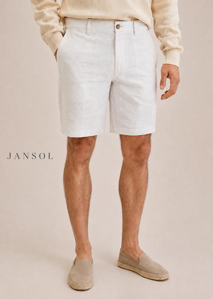 Bermuda en lino Blanco | JANSOL