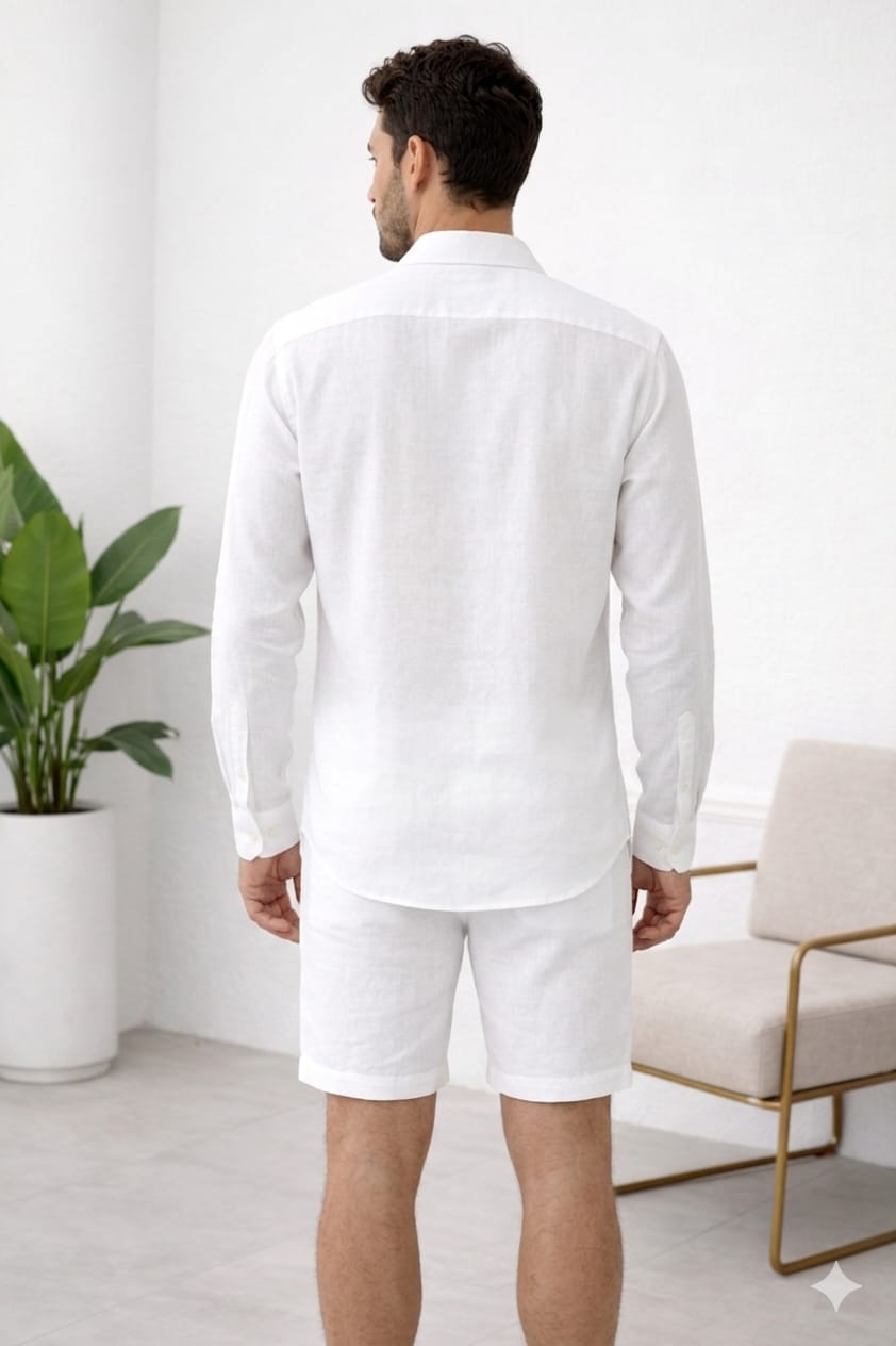 Camisa en Lino Blanco (Manga Larga) |JANSOL