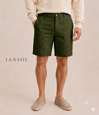 Bermuda en Lino- Verde Oliva | JANSOL
