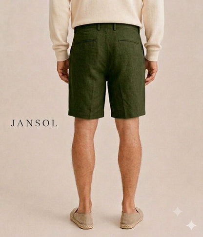 Bermuda en Lino- Verde Oliva | JANSOL