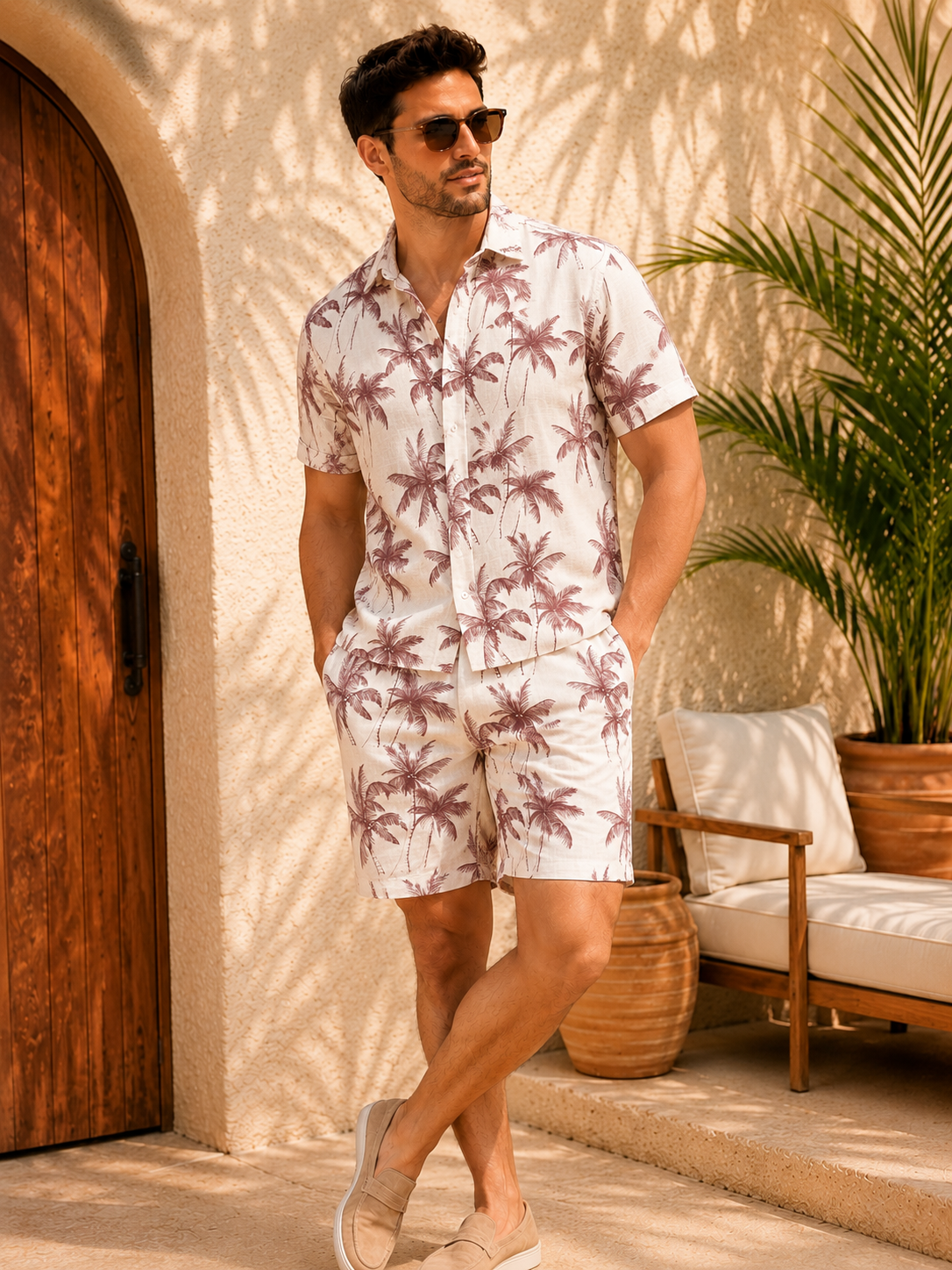 Conjunto de Lino Palmas – Elegancia Tropical | JANSOL
